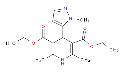 3,5-diethyl 2,6-dimethyl-4-(1-methyl-1H-pyrazol-5-yl)-1,4-dihydropyridine-3,5-dicarboxylate