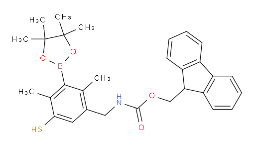 (9H-fluoren-9-yl)methyl N-{[2,4-dimethyl-5-sulfanyl-3-(4,4,5,5-tetramethyl-1,3,2-dioxaborolan-2-yl)phenyl]methyl}carbamate
