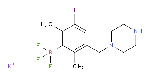 potassium trifluoro({3-iodo-2,6-dimethyl-5-[(piperazin-1-yl)methyl]phenyl})boranuide