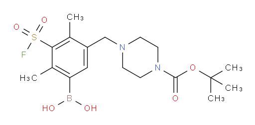 [5-({4-[(tert-butoxy)carbonyl]piperazin-1-yl}methyl)-3-(fluorosulfonyl)-2,4-dimethylphenyl]boronic acid