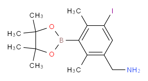 1-[5-iodo-2,4-dimethyl-3-(4,4,5,5-tetramethyl-1,3,2-dioxaborolan-2-yl)phenyl]methanamine
