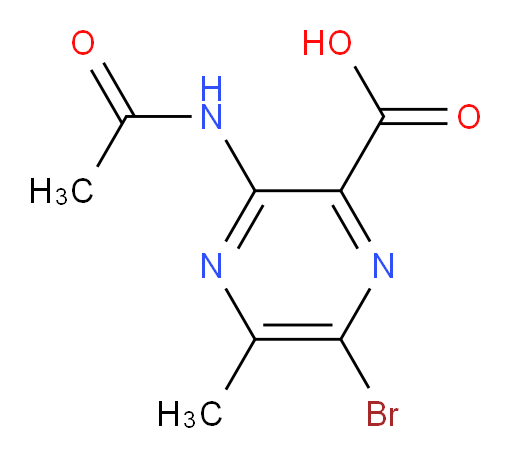 6-bromo-3-acetamido-5-methylpyrazine-2-carboxylic acid
