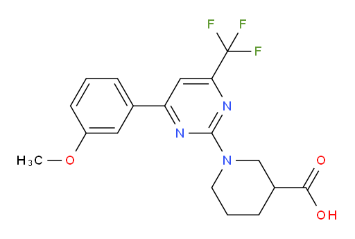 1-[4-(3-methoxyphenyl)-6-(trifluoromethyl)pyrimidin-2-yl]piperidine-3-carboxylic acid