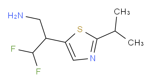 3,3-difluoro-2-[2-(propan-2-yl)-1,3-thiazol-5-yl]propan-1-amine
