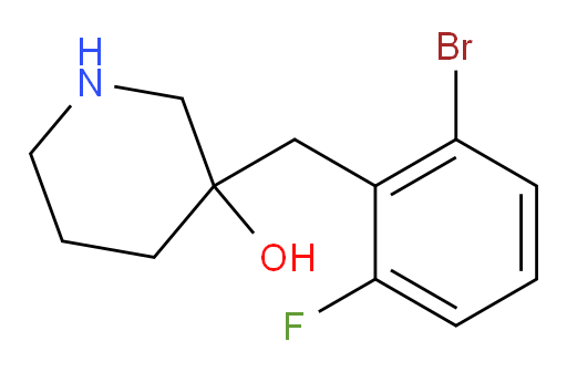 3-[(2-bromo-6-fluorophenyl)methyl]piperidin-3-ol