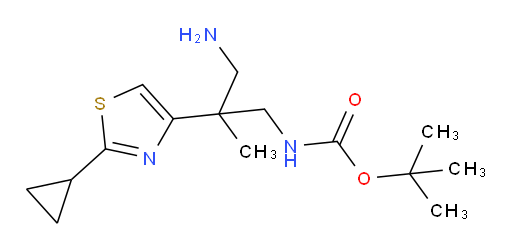 tert-butyl N-[3-amino-2-(2-cyclopropyl-1,3-thiazol-4-yl)-2-methylpropyl]carbamate