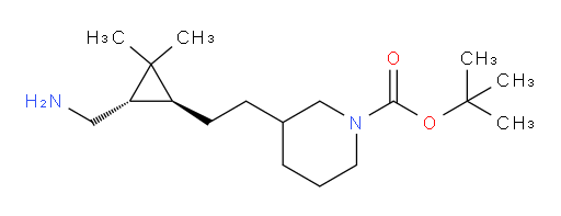 rac-tert-butyl 3-{2-[(1R,3R)-3-(aminomethyl)-2,2-dimethylcyclopropyl]ethyl}piperidine-1-carboxylate