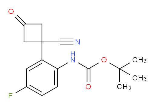 tert-butyl N-[2-(1-cyano-3-oxocyclobutyl)-4-fluorophenyl]carbamate