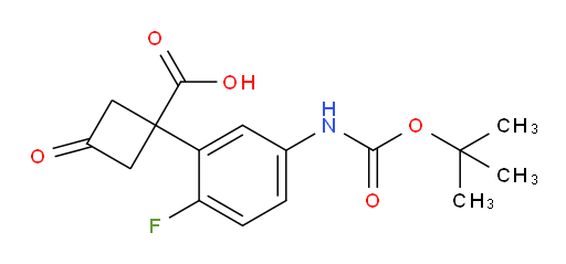 1-(5-{[(tert-butoxy)carbonyl]amino}-2-fluorophenyl)-3-oxocyclobutane-1-carboxylic acid