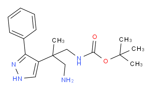 tert-butyl N-[3-amino-2-methyl-2-(3-phenyl-1H-pyrazol-4-yl)propyl]carbamate