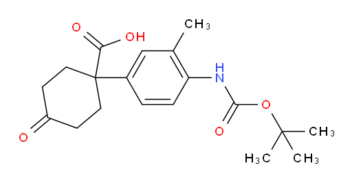 1-(4-{[(tert-butoxy)carbonyl]amino}-3-methylphenyl)-4-oxocyclohexane-1-carboxylic acid