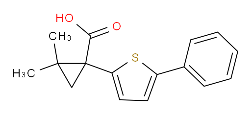 2,2-dimethyl-1-(5-phenylthiophen-2-yl)cyclopropane-1-carboxylic acid