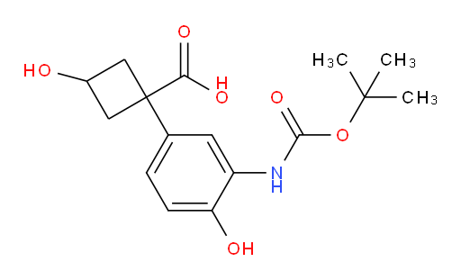 1-(3-{[(tert-butoxy)carbonyl]amino}-4-hydroxyphenyl)-3-hydroxycyclobutane-1-carboxylic acid