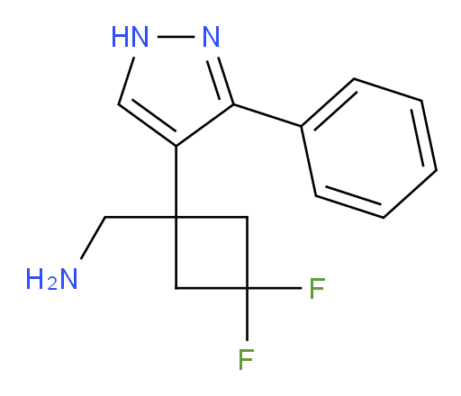 [3,3-difluoro-1-(3-phenyl-1H-pyrazol-4-yl)cyclobutyl]methanamine