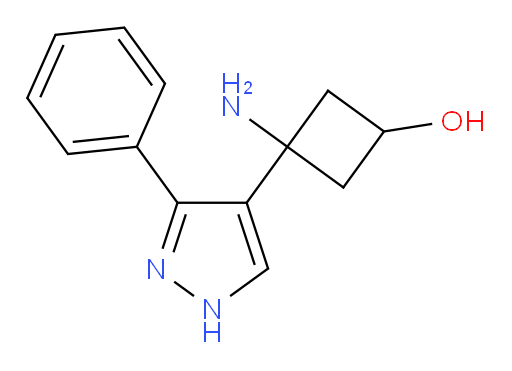 3-amino-3-(3-phenyl-1H-pyrazol-4-yl)cyclobutan-1-ol