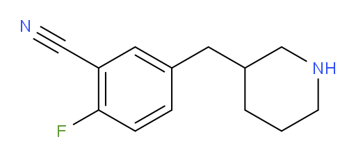 2-fluoro-5-[(piperidin-3-yl)methyl]benzonitrile