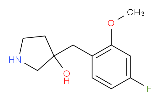3-[(4-fluoro-2-methoxyphenyl)methyl]pyrrolidin-3-ol