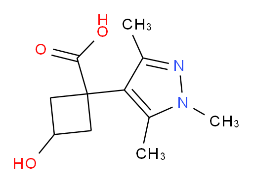 3-hydroxy-1-(trimethyl-1H-pyrazol-4-yl)cyclobutane-1-carboxylic acid