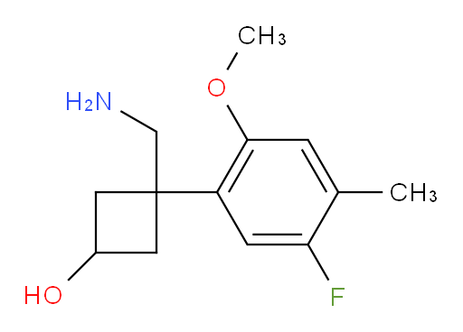 3-(aminomethyl)-3-(5-fluoro-2-methoxy-4-methylphenyl)cyclobutan-1-ol
