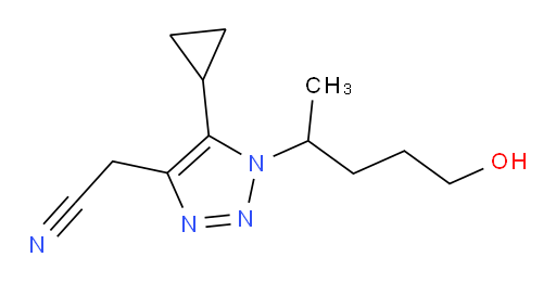 2-[5-cyclopropyl-1-(5-hydroxypentan-2-yl)-1H-1,2,3-triazol-4-yl]acetonitrile