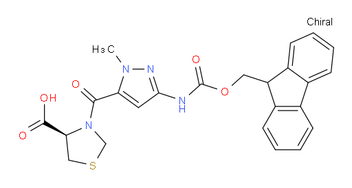 (4R)-3-[3-({[(9H-fluoren-9-yl)methoxy]carbonyl}amino)-1-methyl-1H-pyrazole-5-carbonyl]-1,3-thiazolidine-4-carboxylic acid