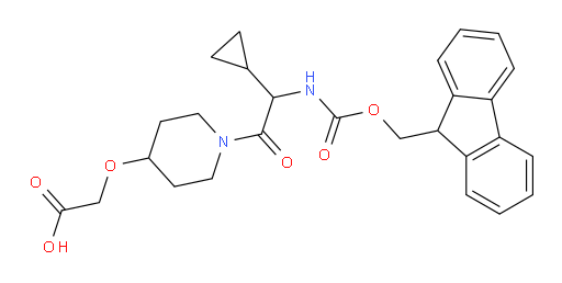 2-({1-[2-cyclopropyl-2-({[(9H-fluoren-9-yl)methoxy]carbonyl}amino)acetyl]piperidin-4-yl}oxy)acetic acid