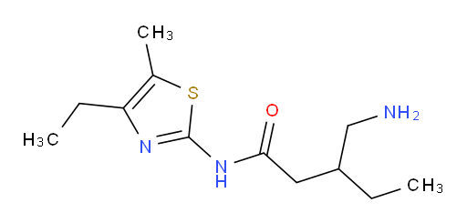 3-(aminomethyl)-N-(4-ethyl-5-methyl-1,3-thiazol-2-yl)pentanamide