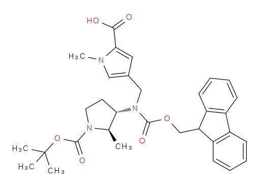 rac-4-({[(2R,3S)-1-[(tert-butoxy)carbonyl]-2-methylpyrrolidin-3-yl]({[(9H-fluoren-9-yl)methoxy]carbonyl})amino}methyl)-1-methyl-1H-pyrrole-2-carboxylic acid