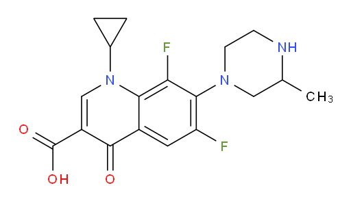 1-Cyclopropyl-6,8-difluoro-1,4-dihydro-7-(3-methyl-piperazin-1-yl)-4-oxo-quinolin-3-carboxylic acid
