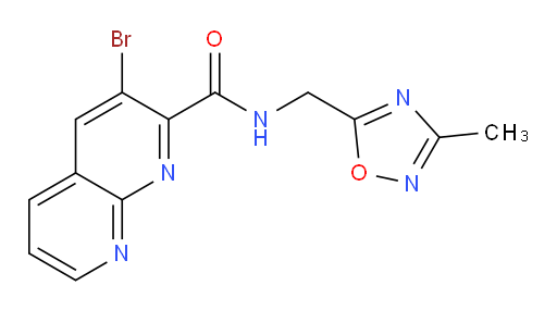 3-bromo-N-((3-methyl-1,2,4-oxadiazol-5-yl)methyl)-1,8-naphthyridine-2-carboxamide