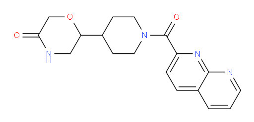 6-(1-(1,8-naphthyridine-2-carbonyl)piperidin-4-yl)morpholin-3-one