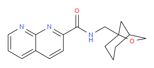 N-(6-oxabicyclo[3.2.1]octan-5-ylmethyl)-1,8-naphthyridine-2-carboxamide