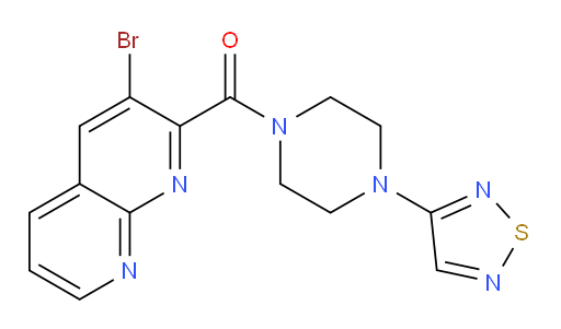 (4-(1,2,5-thiadiazol-3-yl)piperazin-1-yl)(3-bromo-1,8-naphthyridin-2-yl)methanone