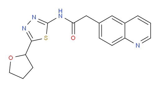 2-(quinolin-6-yl)-N-(5-(tetrahydrofuran-2-yl)-1,3,4-thiadiazol-2-yl)acetamide