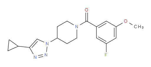 (4-(4-cyclopropyl-1H-1,2,3-triazol-1-yl)piperidin-1-yl)(3-fluoro-5-methoxyphenyl)methanone