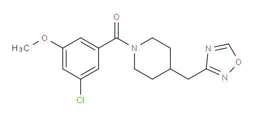 (4-((1,2,4-oxadiazol-3-yl)methyl)piperidin-1-yl)(3-chloro-5-methoxyphenyl)methanone