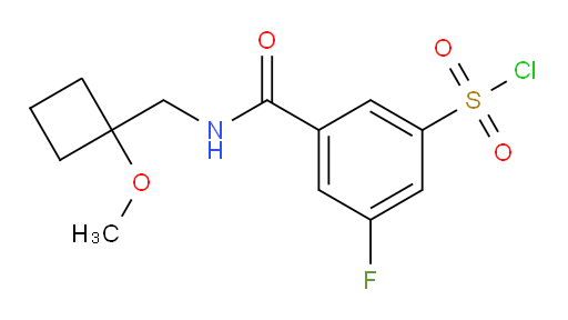 3-fluoro-5-(((1-methoxycyclobutyl)methyl)carbamoyl)benzene-1-sulfonyl chloride