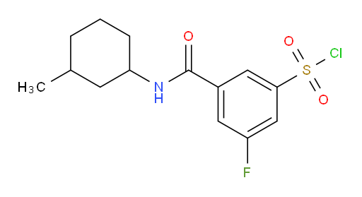 3-fluoro-5-((3-methylcyclohexyl)carbamoyl)benzene-1-sulfonyl chloride