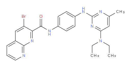 3-bromo-N-(4-((4-(diethylamino)-6-methylpyrimidin-2-yl)amino)phenyl)-1,8-naphthyridine-2-carboxamide