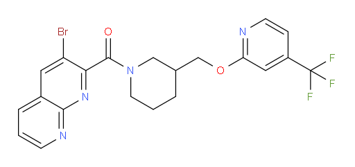 (3-bromo-1,8-naphthyridin-2-yl)(3-(((4-(trifluoromethyl)pyridin-2-yl)oxy)methyl)piperidin-1-yl)methanone