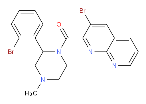 (3-bromo-1,8-naphthyridin-2-yl)(2-(2-bromophenyl)-4-methylpiperazin-1-yl)methanone