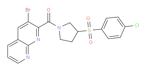 (3-bromo-1,8-naphthyridin-2-yl)(3-((4-chlorophenyl)sulfonyl)pyrrolidin-1-yl)methanone