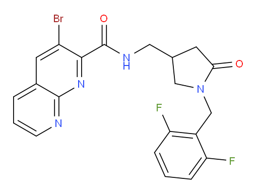 3-bromo-N-((1-(2,6-difluorobenzyl)-5-oxopyrrolidin-3-yl)methyl)-1,8-naphthyridine-2-carboxamide