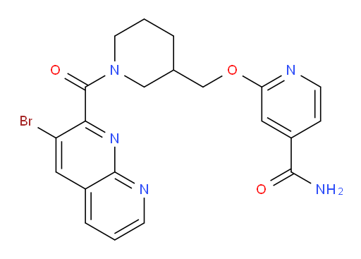 2-((1-(3-bromo-1,8-naphthyridine-2-carbonyl)piperidin-3-yl)methoxy)isonicotinamide