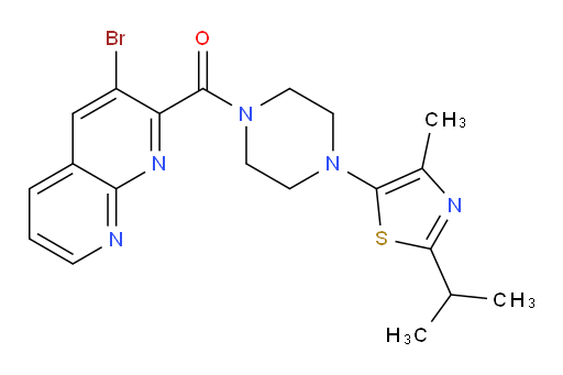 (3-bromo-1,8-naphthyridin-2-yl)(4-(2-isopropyl-4-methylthiazol-5-yl)piperazin-1-yl)methanone