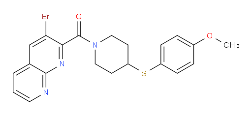 (3-bromo-1,8-naphthyridin-2-yl)(4-((4-methoxyphenyl)thio)piperidin-1-yl)methanone