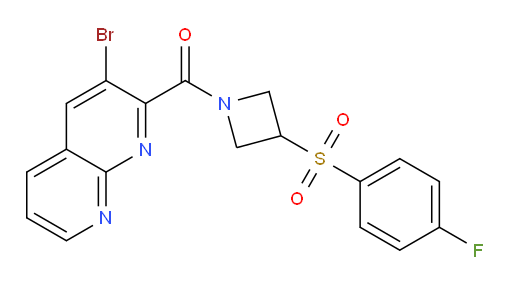 (3-bromo-1,8-naphthyridin-2-yl)(3-((4-fluorophenyl)sulfonyl)azetidin-1-yl)methanone