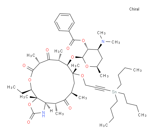 (2S,3R,4S,6R)-4-(dimethylamino)-2-(((3aS,4R,7R,9R,10R,11R,13R,15R,15aR)-4-ethyl-3a,7,9,11,13,15-hexamethyl-2,6,8,14-tetraoxo-11-((3-(tributylstannyl)prop-2-yn-1-yl)oxy)tetradecahydro-1H-[1]oxacyclotetradecino[4,3-d]oxazol-10-yl)oxy)-6-methyltetrahydro-2H-pyran-3-yl benzoate