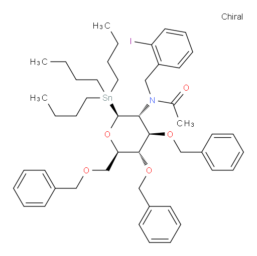 N-((2S,3R,4R,5S,6R)-4,5-bis(benzyloxy)-6-((benzyloxy)methyl)-2-(tributylstannyl)tetrahydro-2H-pyran-3-yl)-N-(2-iodobenzyl)acetamide