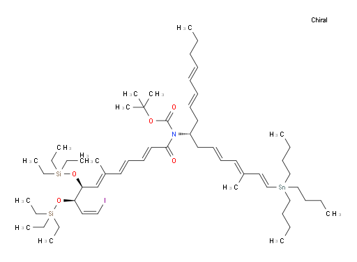 tert-butyl ((2E,4E,6E,8S,9R,10Z)-11-iodo-6-methyl-8,9-bis((triethylsilyl)oxy)undeca-2,4,6,10-tetraenoyl)((R,1E,3E,5E,10E,12E)-3-methyl-1-(tributylstannyl)hexadeca-1,3,5,10,12-pentaen-8-yl)carbamate